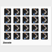 Zonnesysteemmontage Vierkante Sticker (Vel)
