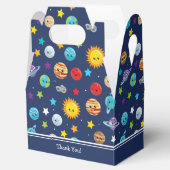 Zonnesysteempatroon voor kinderen Goedendag Dank u Bedankdoosjes (Geopend)