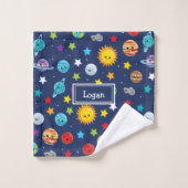 Zonnesysteempatroon voor kinderen in de badkamer bad handdoek (Wasdoekje)