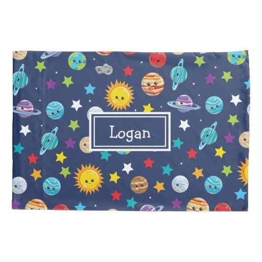 Zonnesysteempatroon voor kinderen kussensloop (Achterkant)