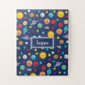 Zonnesysteempatroon voor kinderen legpuzzel (Verticaal)