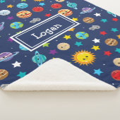 Zonnesysteempatroon voor kinderen sherpa deken (3/4)