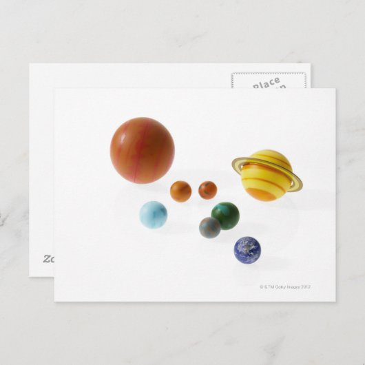 Zonnesysteemplaneten op witte achtergrond briefkaart (Voorkant / Achterkant)