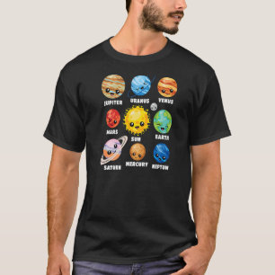 Zonnesysteemplaneten Ruimtevaartwetenschappen T-shirt