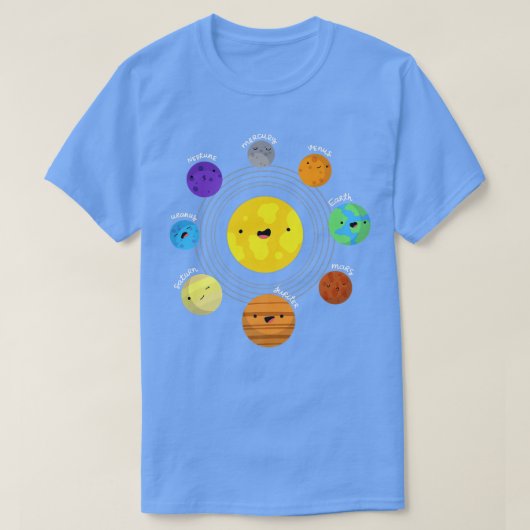 Zonnesysteemplaneten Shirt Earth Moon Sun Space SC (Design voorkant)