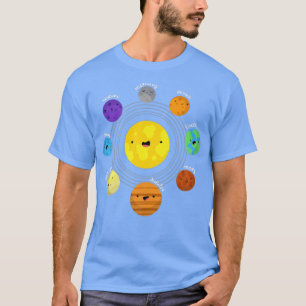 Zonnesysteemplaneten Shirt Earth Moon Sun Space SC