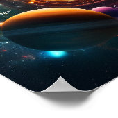 Zonnesysteemplaneten Sun Jupiter Illustratie Poster (Hoek)