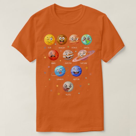 Zonnesysteemplaneten Sun Space Funny Science Teach T-shirt (Design voorkant)