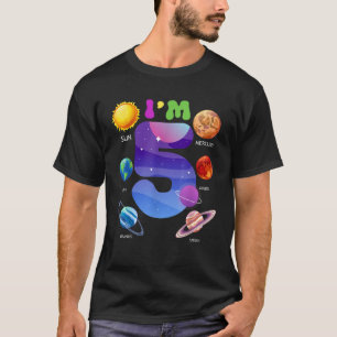 Zonnesysteemplaneten verkeren 5 jaar oud 5 jaar t-shirt