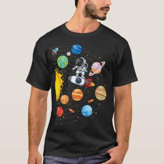 Zonnesysteemplaneten Wetenschap Ruimtevaartastrona T-shirt