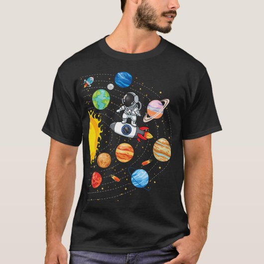 Zonnesysteemplaneten Wetenschap Ruimtevaartastrona T-shirt (Voorkant)