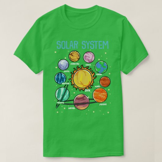 Zonnesysteemplaneten Wetenschap Ruimtevaartboys Me T-shirt (Design voorkant)