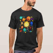Zonnesysteemplaneten Wetenschap Ruimtevaarten Meis T-shirt (Voorkant)