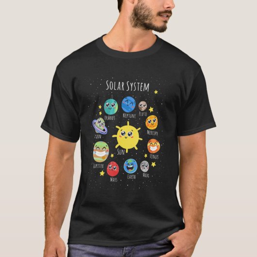 Zonnesysteemplaneten Wetenschap Ruimtevaarten Meis T-shirt (Voorkant)