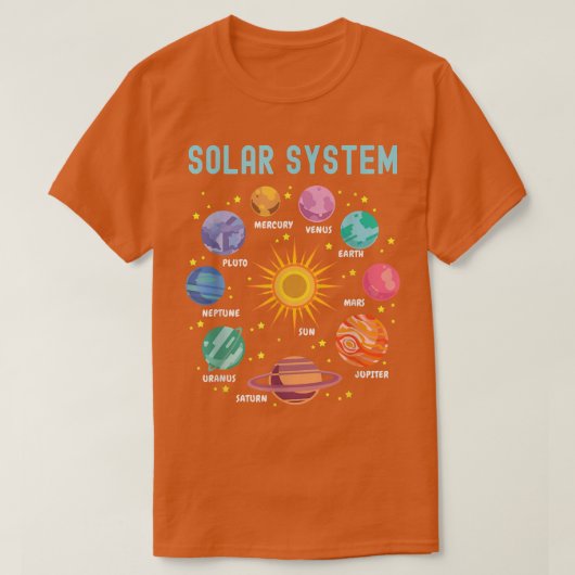 Zonnesysteemplaneten Wetenschap Ruimtevaarten Meis T-shirt (Design voorkant)