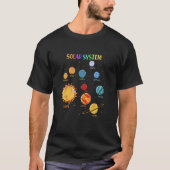 Zonnesysteemplaneten Wetenschap Ruimtevaartplanken T-shirt (Voorkant)