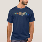 Zonnesysteemrasters Silhouette Flat Design T-shirt (Voorkant)