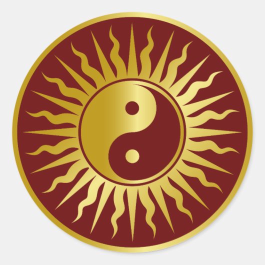 Zonneteken Yi Yang Design Ronde Sticker (Voorkant)