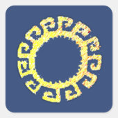 Zonnetekening Vierkante Sticker (Voorkant)