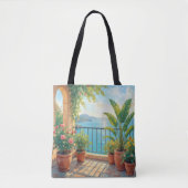Zonneterras aan zee tote bag (Voorkant)