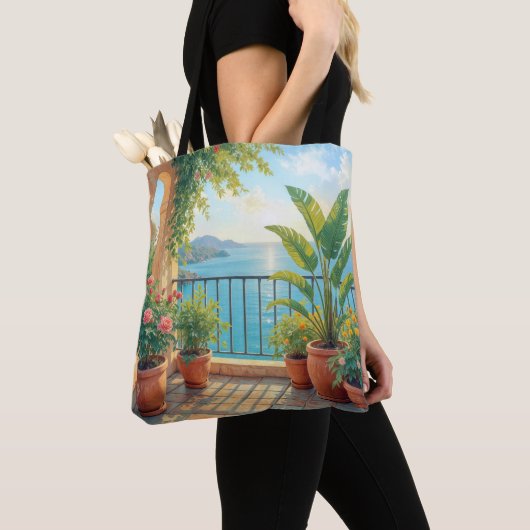 Zonneterras aan zee tote bag (Dichtbij)