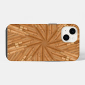 Zonneterras - Houten Zonneburst Mozaïek iPhone Hoesje (Achterkant horizontaal)