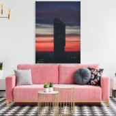 Zonnetijd achter Beetham Tower, Manchester Canvas Afdruk (Insitu (Woonkamer))