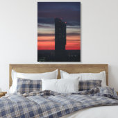 Zonnetijd achter Beetham Tower, Manchester Canvas Afdruk (Insitu (Slaapkamer))