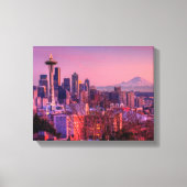 Zonnetijd achter Seattle skyline van Kerry Park. Canvas Afdruk (Voorkant)