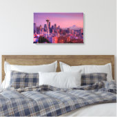 Zonnetijd achter Seattle skyline van Kerry Park. Canvas Afdruk (Insitu (Slaapkamer))