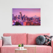 Zonnetijd achter Seattle skyline van Kerry Park. Canvas Afdruk (Insitu (Woonkamer))