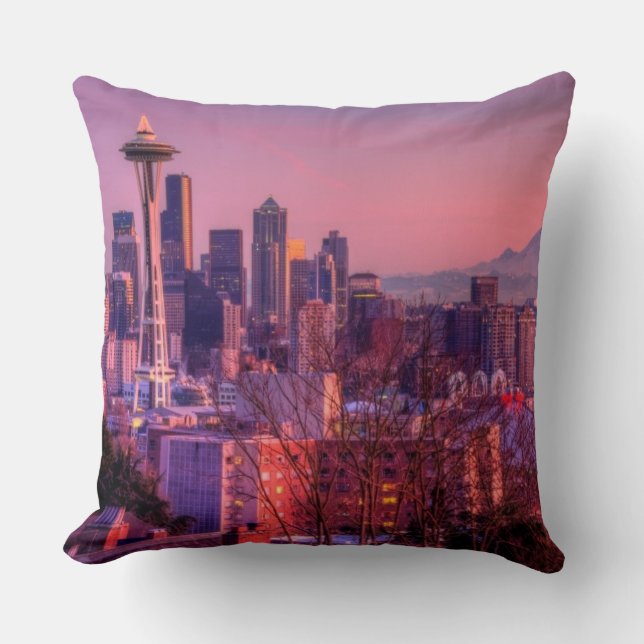 Zonnetijd achter Seattle skyline van Kerry Park. Kussen (Voorkant)