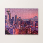 Zonnetijd achter Seattle skyline van Kerry Park. Legpuzzel (Horizontaal)
