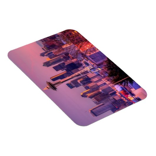 Zonnetijd achter Seattle skyline van Kerry Park. Magneet (Rechterzijde)