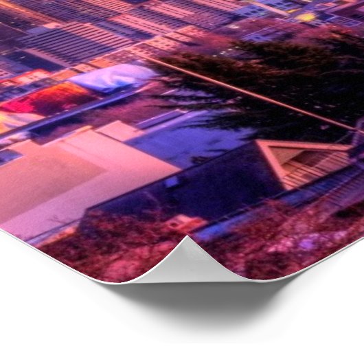 Zonnetijd achter Seattle skyline van Kerry Park. Poster (Hoek)