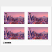 Zonnetijd achter Seattle skyline van Kerry Park. Rechthoekige Sticker (Vel)