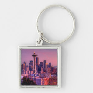 Zonnetijd achter Seattle skyline van Kerry Park. Sleutelhanger