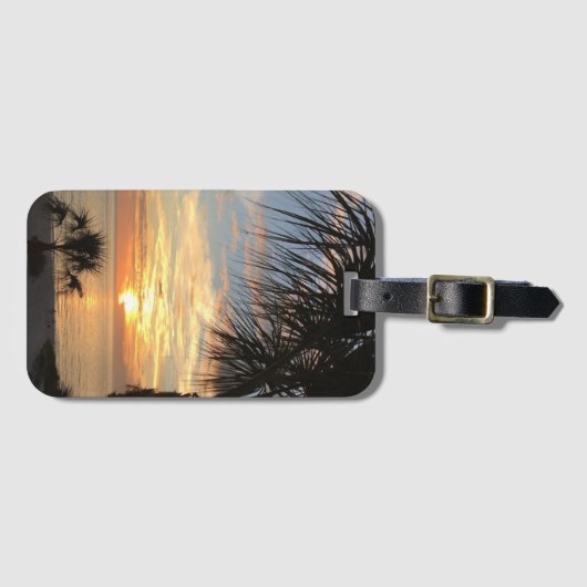 Zonnetijd bij de strand bagagelabel (Voorkant (horizontaal))