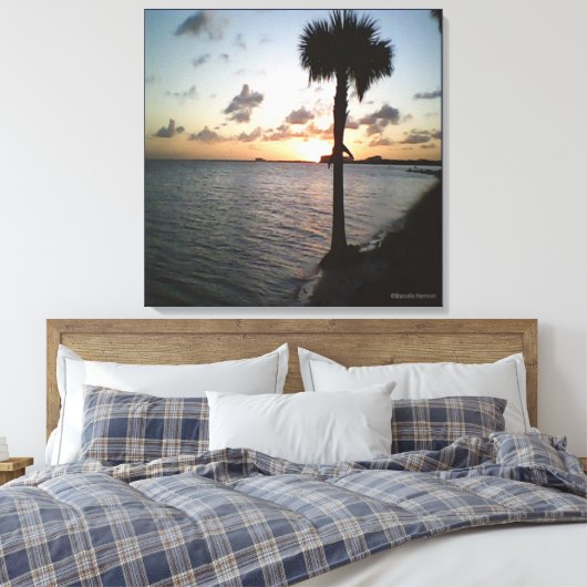 Zonnetijd bij de strand canvas afdruk (Insitu (Slaapkamer))