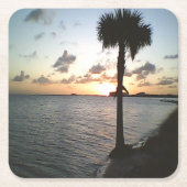 Zonnetijd bij de strand kartonnen onderzetters (Voorkant)