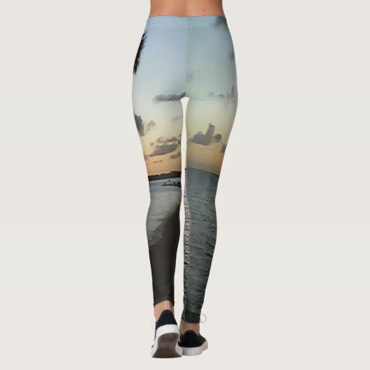 Zonnetijd bij de strand leggings (Achterkant)