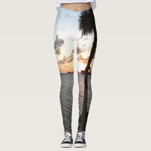 Zonnetijd bij de strand leggings (Voorkant)