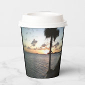 Zonnetijd bij de strand papieren bekers (Achterkant)