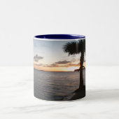 Zonnetijd bij de strand tweekleurige koffiemok (Center)
