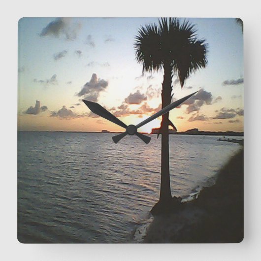 Zonnetijd bij de strand vierkante klok (Voorkant)