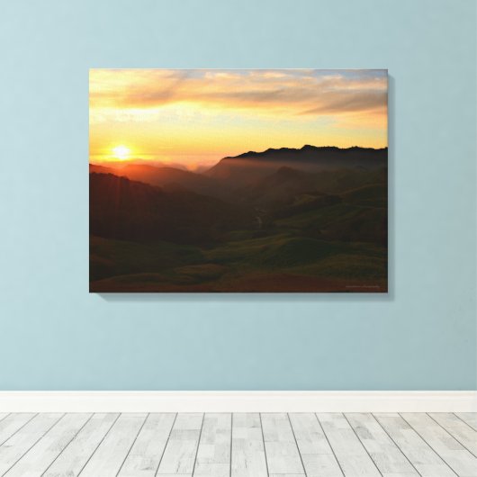 Zonnetijd centrale kust canvas afdruk (Insitu (Houten vloer))