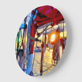 Zonnetijd en zeilen op de Lopez Island Clock Grote Klok (Hoek)