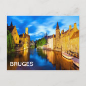Zonnetijd in Brugge. België Briefkaart (Voorkant)