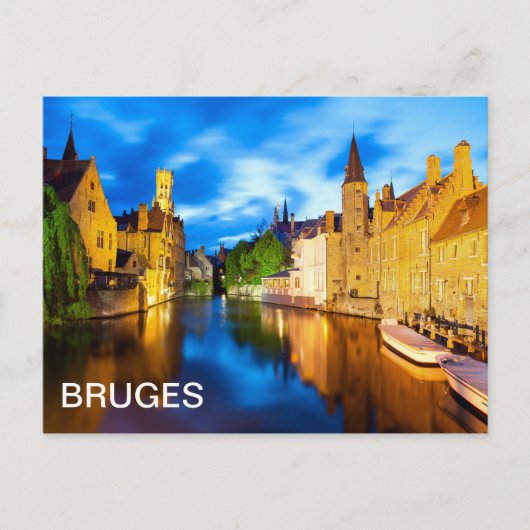 Zonnetijd in Brugge. België Briefkaart (Voorkant)