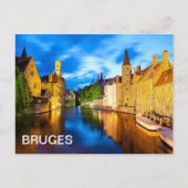 Zonnetijd in Brugge. België Briefkaart (Voorkant)